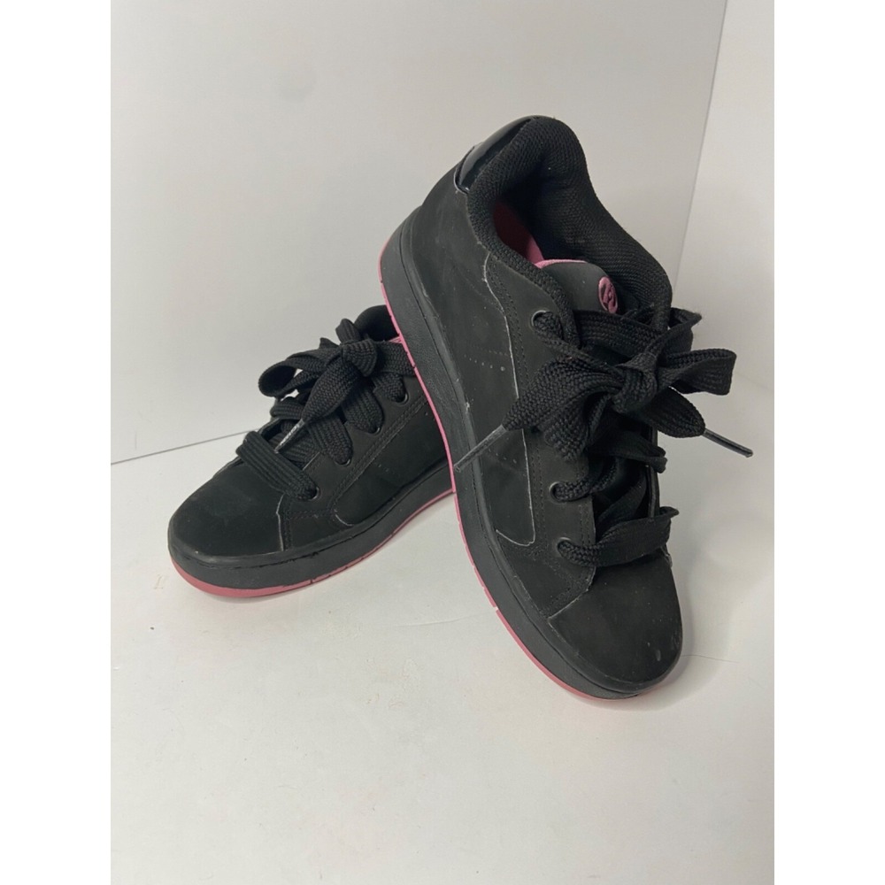 Heelys Women's Black/Pink 7229 Suede Roller Skate Lace up Shoes Size 5 G8